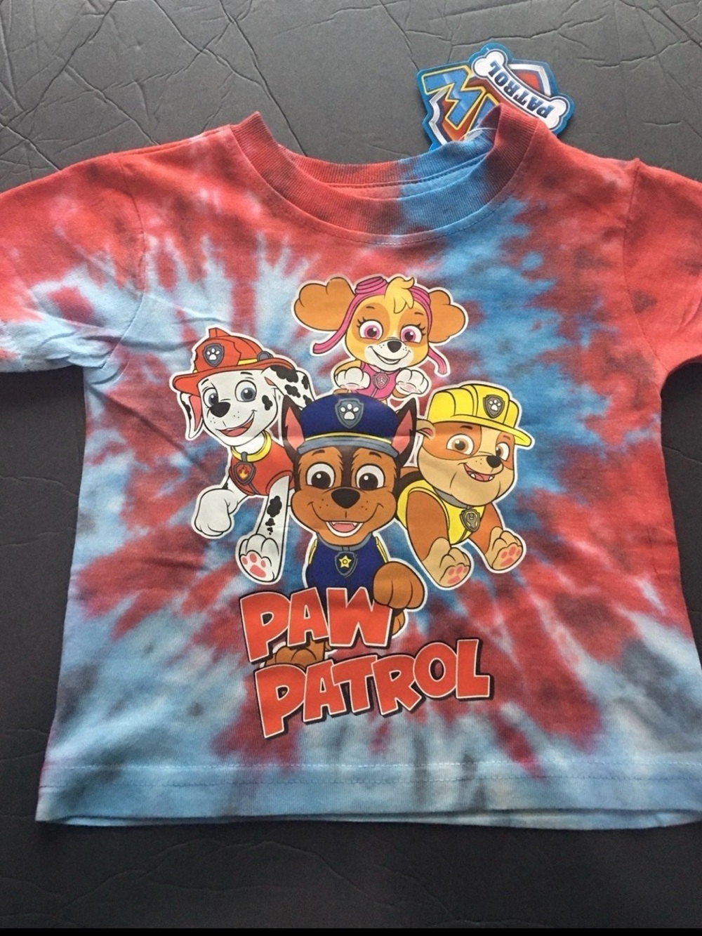 Paw Patrol Red & Blue Tie-Dye Long Sleeve Tee 2T